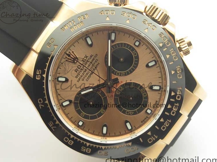 Best Dial ARF Clone Black Gold Rubber Rose On 1:1 Edition Super V2 Daytona 116515 Strap A4130 0225